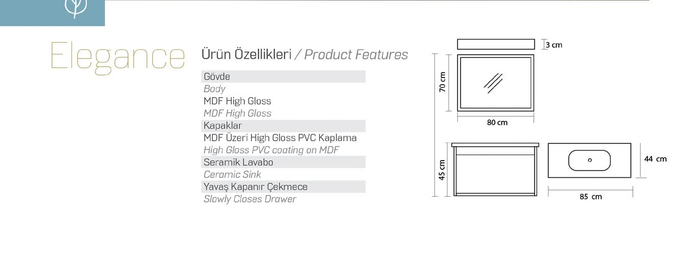 Elegance özgün teknik çizimi